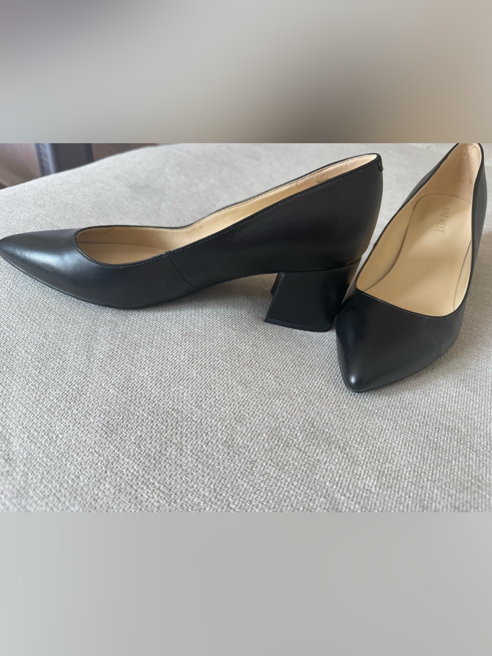 Classic Nine West Black Block Heel Pump